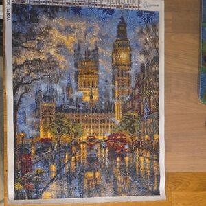 Landau City Lights Wall Art with Blue and Gold